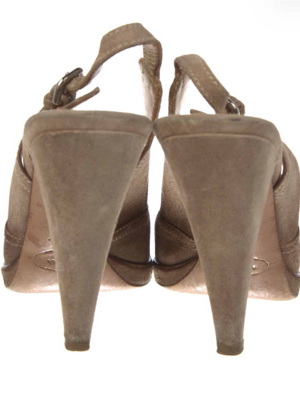 Prada Taupe Suede Slingback High Heels